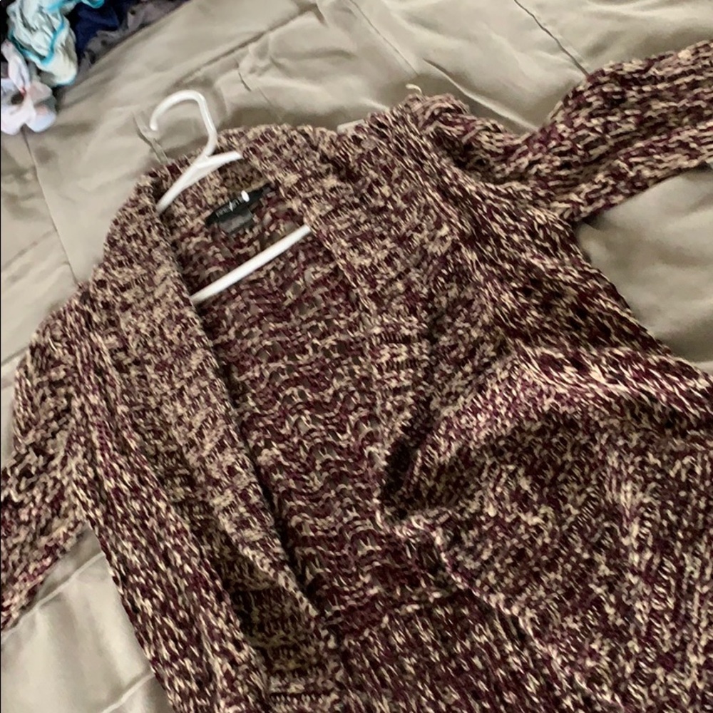 Purple and cream cardigan